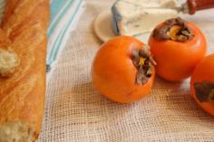 Persimmon and blue cheese crostini /momskitchenhandbook.com