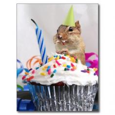 chipmunk birthday celebration postcards