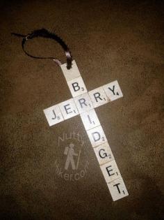 Create a name cross ornament out of scrabble tiles! One of the easiest and quickest craft projects you will ever take on