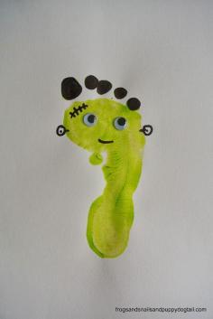 
                    
                        Frogs and Snails and Puppy Dog Tail (FSPDT): Frankenstein Footprint and Handprint Art- classic Halloween crafts for kids
                    
                