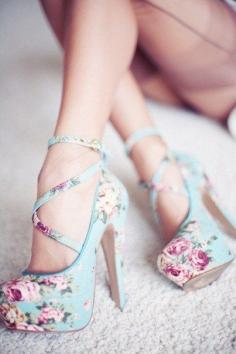 floral high heels