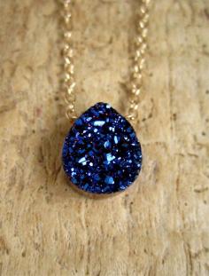 
                    
                        Blue Druzy Necklace Titanium Drusy Quartz 14K by julianneblumlo, $64.00
                    
                