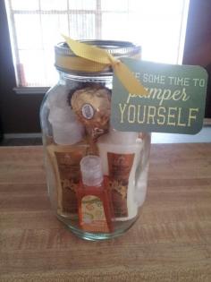 Pamper Yourself Gift Jars - i can make these for the ladies in the office