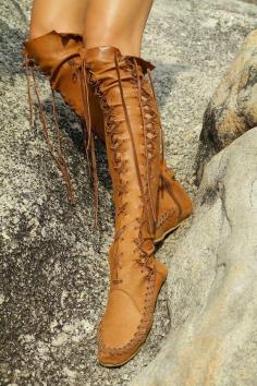 
                    
                        Gipsy Dharma knee high tan leather boots for boho chics
                    
                