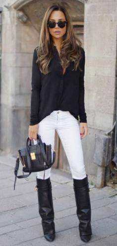 
                    
                        Transition from summer to fall: White jeans
                    
                