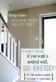 
                        
                            Designer Advice: If you want a neutral wall color, go with Greige! It's the perfect combo of warm + cool tones. @Jenna_Burger
                        
                    