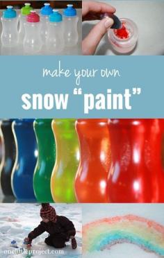 
                    
                        How to make your own snow paint. This will be so much fun when it finally starts to snow!
                    
                