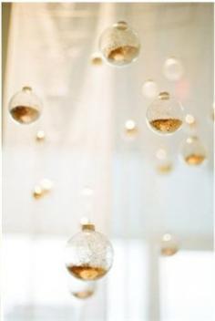 
                    
                        Fill clear ornaments with gold glitter {holiday magic!}
                    
                
