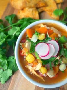 
                    
                        Mexican Chicken Posole Soup
                    
                