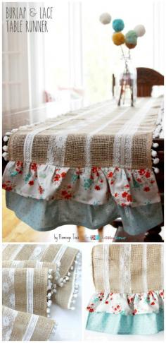 
                        
                            Easy Burlap and Lace Table Runner - The Ribbon Retreat Blog
                        
                    
