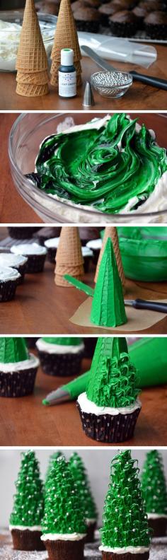 
                    
                        Christmas Tree Cupcakes or for gingerbread homes!.
                    
                