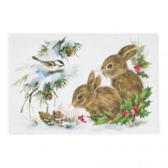 
                        
                            Cute Winter Baby Bunnies with Bird Holly and Snow Laminated Place Mat
                        
                    