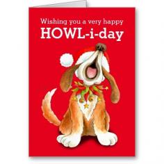 
                        
                            Howling carol singing dog art Christmas card
                        
                    