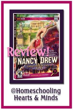 
                    
                        Nancy Drew: Labyrinth of Lies a puzzle adventure with an educational twist.  Appropriate for ages 10 and up.  Review at Homeschooling Hearts & Minds
                    
                