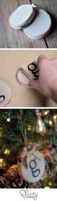 
                        
                            Super cute Christmas ornament idea! Birch initial ornaments... Love.
                        
                    