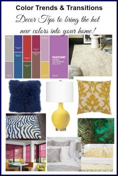 
                        
                            Great Decor Tips on Color trends and Transitions! How to add the hot new Pantone Color Trends into your home! | www.settingforfou...
                        
                    