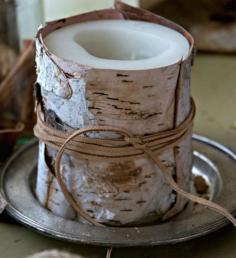 
                    
                        Birch Bark Candles | 35 DIY Fall Decorating Ideas for the Home | Fall Craft Ideas for Adults
                    
                