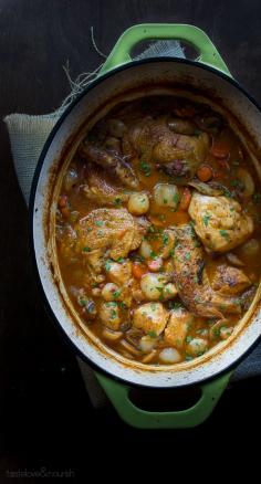 
                    
                        Coq au Vin Blanc | @Taste Love & Nourish | #coqauvin #chicken #whitewine #stew #comfortfood
                    
                