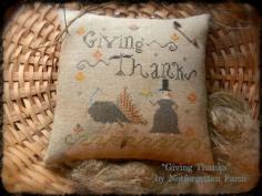 Giving Thanks is the title of this cross stitch pattern from Notforgotten Farm.