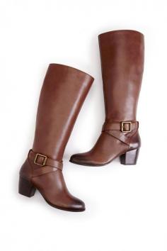 
                    
                        Stacked heel leather boot
                    
                
