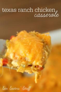 
                    
                        This Texas Ranch Chicken Casserole is delicious and so easy to throw together! #sixsistersstuff #recipe
                    
                