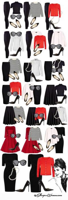 
                    
                        Audrey Hepburn style outfits from small capsule wardrobe
                    
                