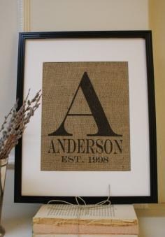 painted burlap~ LOVE this!