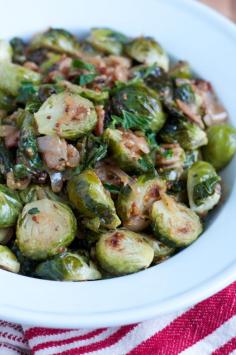 
                    
                        Roasted Brussels Sprouts with White Wine Shallot and Whole Grain Dijon Mustard Sauce. You need this on your Thanksgiving table!
                    
                