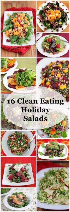 
                    
                        16 Clean Eating Holiday Salads - choose one or more of these healthy salads to round out your holiday spread
                    
                