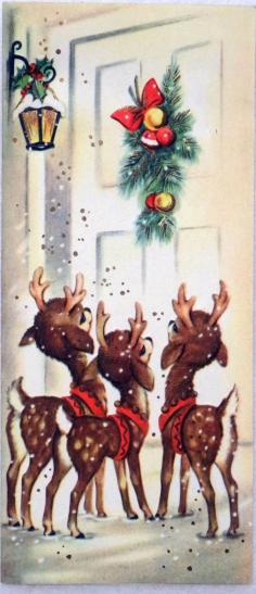 
                        
                            647 50s Deer at The Door Vintage Christmas Greeting Card | eBay
                        
                    