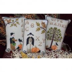 Autumn In New England is the title of this cross stitch pattern from Plum Pudding that is stitched with DMC threads.