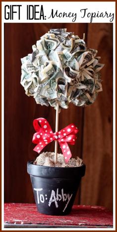 
                    
                        hoiw to make a money topiary tree gift - - I LOVE this idea - be crafty, but they still get what they want (cash) -  - step by step tutorial instructiosn - Sugar Bee Crafts
                    
                