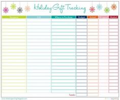 
                    
                        To help keep track of all of the gifts your are wrapping...a Holiday Gift Tracking printable from IHeart Organizing
                    
                