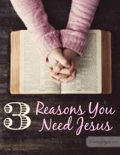 
                    
                        God doesn't see you as you are, but who you will be when He gets His hands on you! Three reason why you need Jesus—today on my blog!
                    
                