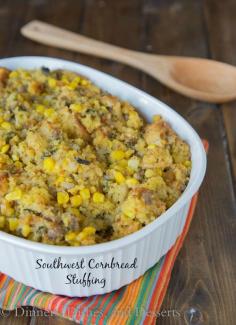 Southwest Cornbread Stuffing - mix up your holidays this year with a Southwest twist