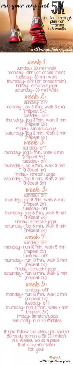 
                        
                            wanting to run your first 5k in 2014? Follow this simple, beginner training plan. Includes running and walking intervals!
                        
                    