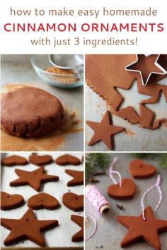 
                    
                        How to make homemade cinnamon ornaments. It's easy, takes just 3 ingredients, and makes your house smell like Christmas!
                    
                