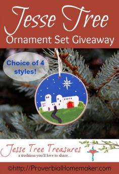 
                        
                            Enter to win a handmade wooden Jesse Tree ornament set from JesseTreeTreasures! ProverbialHomemak...
                        
                    