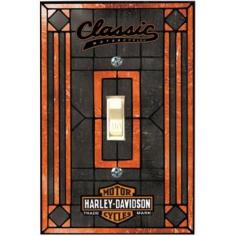 
                    
                        Harley Davidson Classic Single Art-Glass Switch Plate Cover
                    
                