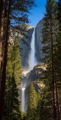 Upper and Lower Yosemite Falls in Yosemite National Park, California