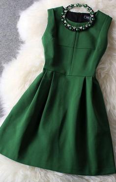 Fresh Green With Beading Party Dress #fashion
