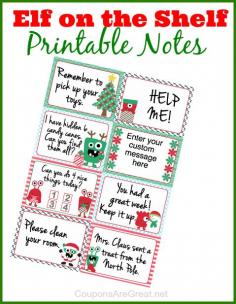 
                    
                        Elf on the Shelf Printable Notes
                    
                