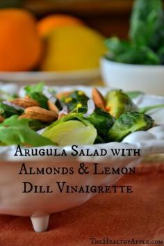 Arugula Salad with Almonds and Lemon Dill Vinaigrette #glutenfree