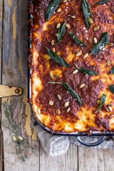 Simple Caramelized Butternut Squash and Kale Florentine Lasagna |halfbakedharvest... @Half Baked Harvest