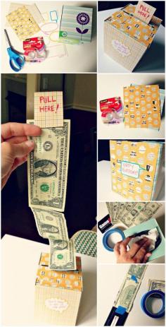 Creative DIY cash gift box.