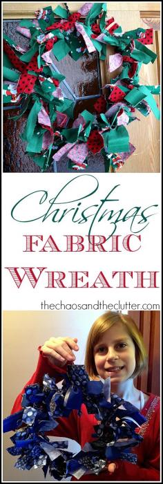 
                    
                        Christmas Fabric Wreath - we make these almost every year!
                    
                