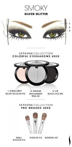 SMOKY: Silver Glitter HOW TO. #sephoracollection #sephora #eyeshadow