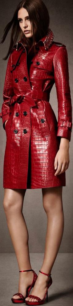 
                    
                        Burberry ~ 2015 red leather Coat
                    
                