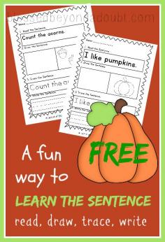 A super FUN way for your kiddos to learn the sentence. FREE Printables! Hurry and get yours today.