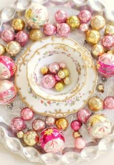 
                    
                        Pink and gold ornaments
                    
                